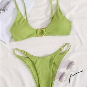 Never Worn Green Ribbed Bikini